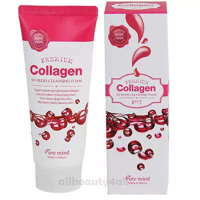 Pure Mind Cleansing Foam COLLAGEN (100mL) Face Cleanser Made In KoreaUS Seller • $9.99