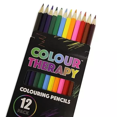 Colour Therapy Colouring Pencil Set Of 12 Art Craft School Supplies Kids • £2.39