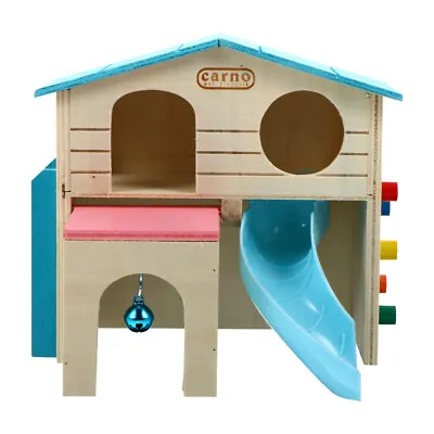£13.31 • Buy 1pc Pet Slide Hut Hamster Ladder Slide Toy Wooden Hamster Hut