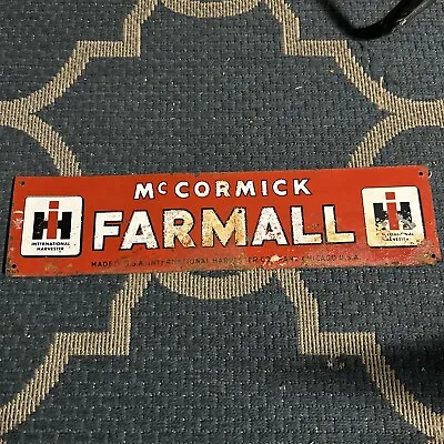 VTG IH International Harvester McCormick Farmall Advertising Sign 5”x20” Tractor • $325