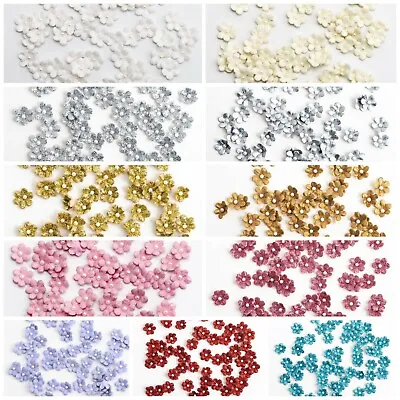 Mini Glitter Paper Flowers Pack Of 60 1cm Handcrafted Floral Decorations Cards • £5.32