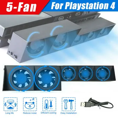 $14.69 • Buy External Cooling Fan Cooler Game Accessories For PS4 PlayStation 4 Host Console