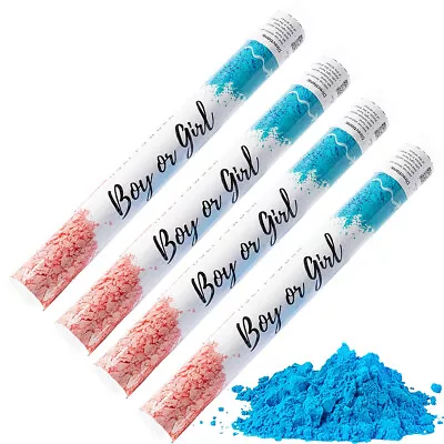 4pcs Holi Powder Smoke Cannon Launcher Popper For Gender Reveal Party 45cm Blue • $107.49