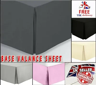 Plain Dyed Pleated Base Poly Cotton Valance Sheets Single Double King Size • £3.04