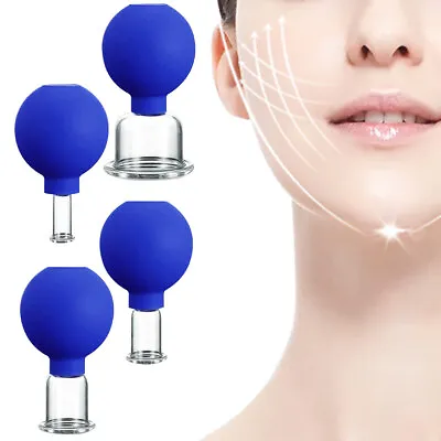 Anti-Cellulite Facial Massage Cupping Can Body Face Vacuum Glass Silicone Cup • £4.99