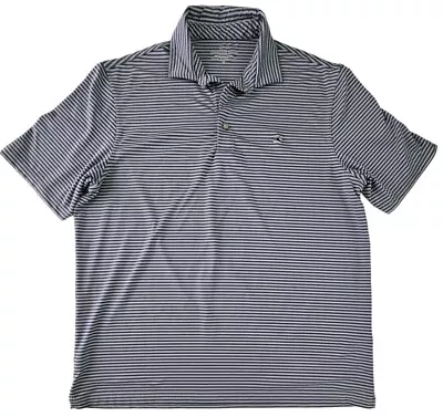 Vineyard Vines Mens Performance Polo XL Blue Short Sleeve Striped Sankaty Golf • $19