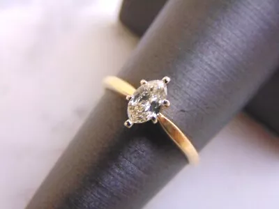 Womens Vintage Estate 14K Gold Marquise Diamond Engagement Ring  2.1g #E2496 • $1400