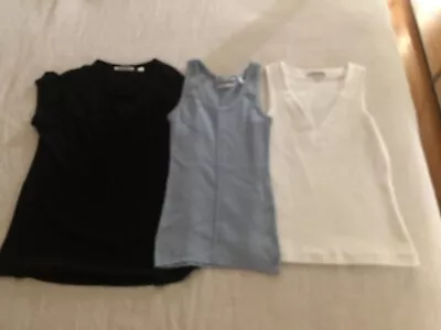 3x Womens Country Road Tops Black T Size XS /White V Tank Size XS/ Blue Merino S • $29