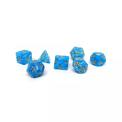 Easy Roller Dice Frozen Blue Marble W/Gold (7) New • $11.49