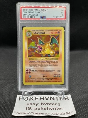 $799.99 • Buy Pokemon WOTC Charizard 4/102 Base Set Shadowless Unlimited Holofoil PSA 5 EX