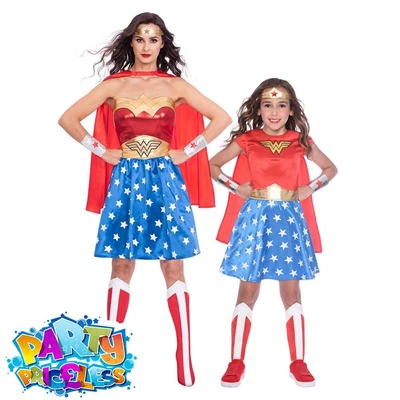 £18.99 • Buy Adult Kids Wonder Woman Costume Superhero Book Day Week Fancy Dress Outfit 