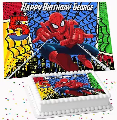 Spiderman Birthday Party Personalised Icing Edible Costco Cake Topper Rsh-667 • £15.99