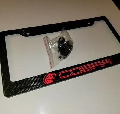 $45 • Buy SVT Cobra 100% Carbon Fiber License Plate Frame Premium (Reflective Red) 