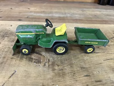 Vintage 1/16 John Deere Toy Farm Tractor Lawn & Garden Tractor Mower With Wagon • $35