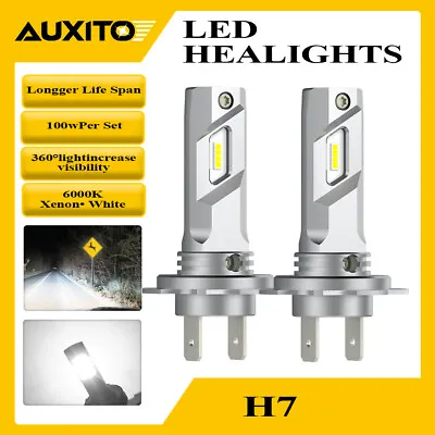 AUXITO LED High/Low Beam Conversion Kit H7 Bulbs Super Bright 6000K Plug&Play 2x • $23.74