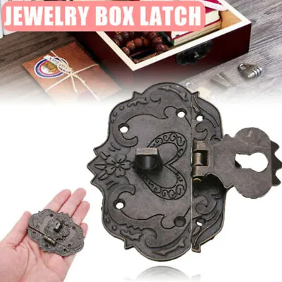 $7.04 • Buy Lock Latch Antique Hardware Decor Jewelry Box Hasp With Screws Retro Accessories