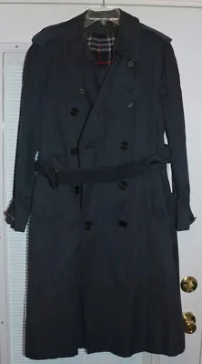 Vintage BURBERRY Trench Coat Mens Blue Raincoat Burberrys’ Of London W/Lining • $339
