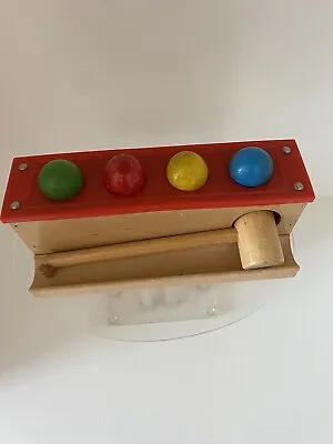 Vintage Wooden Toy Hammering Ball Playing Game Interactive Toys • $9.99