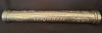 Wedding Certificate Holder Silverplated Tube Marriage Keepsake Anniversary Gift • £9.50