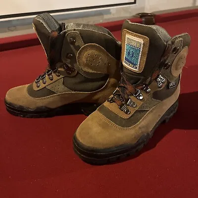 Womens Vintage Tecnica Trekking Gore Tex Waterproof Hiking Trail Brown Boots 7 • $29.95