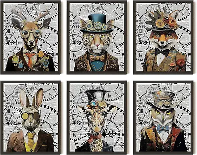 Victorian Steampunk Decor - Steampunk Wall Art Prints Gothic Steampunk Animals  • $14.11