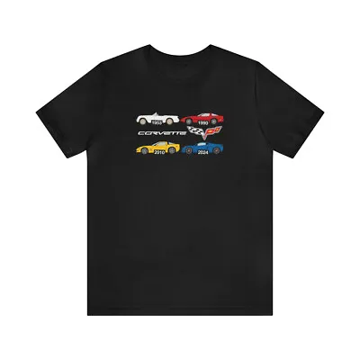 [USA] Chevy Corvette Racing Logo C1 C4 C6 C8 Generations TEE T-SHIRT • $25