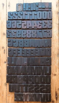 £160 • Buy Capital Fat Bold Sans Serif Letterpress Poster Wood Type & Numbers Job Lot X97