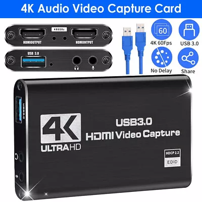 4K Audio Video Capture Card USB 3.0 H DMI Video Capture Device Full HD Recording • $17.99