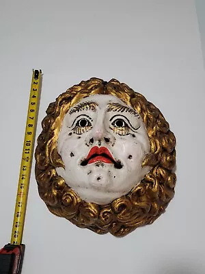 Vintage Paper Mache Sun Goddess Medusa Wall Mask Stamped Arte Giano Venezia Rare • $374.96
