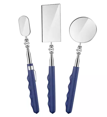 3 Pieces Telescoping Inspection Mirror Stainless Steel Mechanic Mirror With Long • $21.80