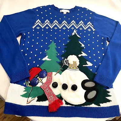 Jolly Sweaters BREWMEISTER SNOWMAN Christmas Sweater Men's Med • $17.99