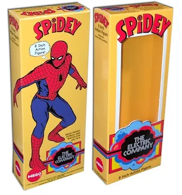 SPIDER-MAN (Electric Company Spidey) BOX For 8  Mego Action Figure  (BOX ONLY!) • $13