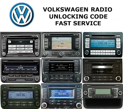 Volkswagen VW Radio Code Service RCD510 500 310 300 215 210 RNS 315 Fast • $4