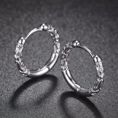 925 Sterling Silver Plated CZ Cubic Huggie Hoop Small Earrings Men Women • $5.89