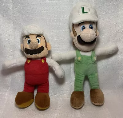 Super Mario Fire Mario (7.5”) & Luigi (9.5”) Plush Beanie Little Buddy FREE SHIP • $24.99