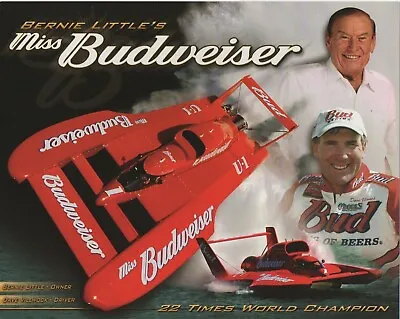 Miss Budweiser Hydroplane Racing Bernie Little Dave Villwock 22x Champions Print • $24.99