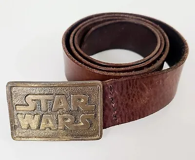 Vintage Star Wars Leather Belt With Brass Belt Buckle 1977 San Francisco 44  • $35.85