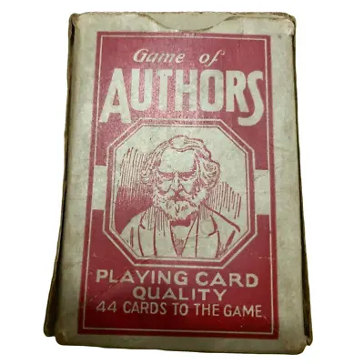 Vintage Game Of Authors Card Game Mixed Media Paper Craft Supply Teacher 1930s • $19.99