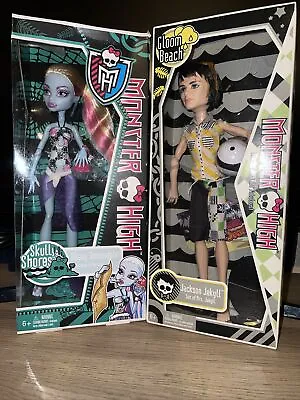 Set Of 2  Monster High Abbey Bominable Skull & Jackson Jekyll Shores Doll 2011 • $130