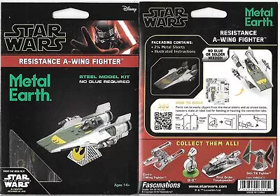 Star Wars Resistance A-Wing Fighter Metal Earth 3D Laser Cut Steel Model Kit NEW • $30.27