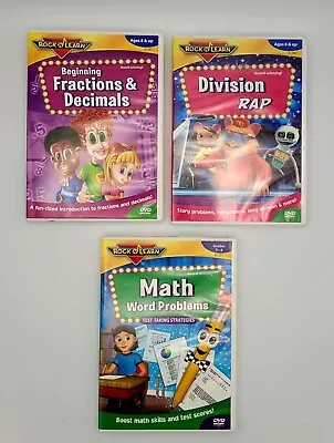 Rock N Learn Early Math DVD 3-Pack Fractions & Decimals Division Word Problems • $15.19