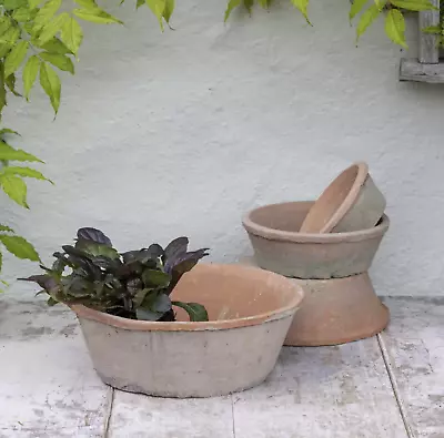 Round Terracotta Dish Planter Shallow Succulent Plant Pot Redstone • £6