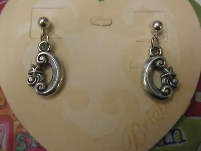 Brighton DREAM MOON & STAR Earrings On CUSTOM STERLING SILVER POSTS ~ SALE! • $8.49