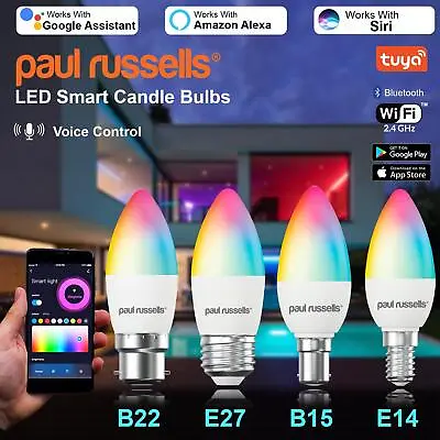 LED Smart RGB WiFi 40W Bulbs For Apps By IOS Android Amazon Alexa Google Home • £78.99