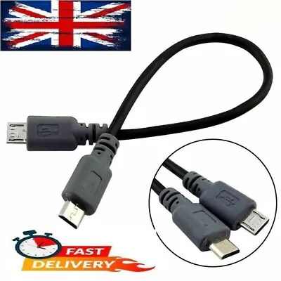 Micro USB Type B Male To Micro B Male 5Pin OTG Converter Adapter Lead Data Cable • £2.49