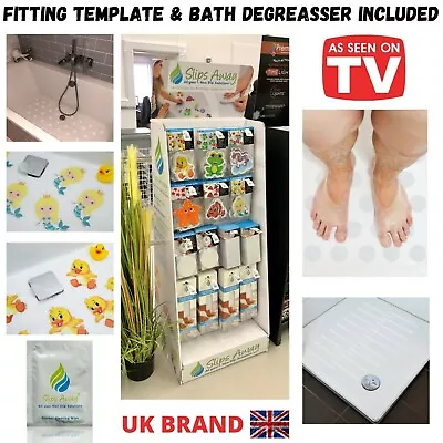 Non Slip Bath Mat Stickers Anti Skid Grip For Tub Shower Non Rubber For Bathroom • £5.90