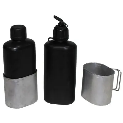 Vintage Swiss Army Water Bottle & Cup Military Canteen Camping Outdoor Cooking  • £10.95