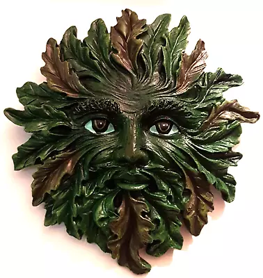 Green Man Of The Forest Wall Plaque Spirit Home Garden Decor Wicca Pagan (New) • £10.99