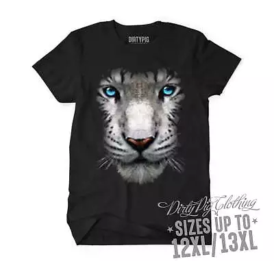 White Tiger Face Big Mens Shirt Sizes 4XL/5XL 6XL/7XL 8XL/9XL 10XL/11XL 12XL • $39.95