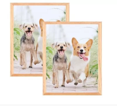 A3 Photo*Frame29.7x42cm OAK PictureFrame Plexi-GlassCertificate Frame Set Of 2 • £14.99